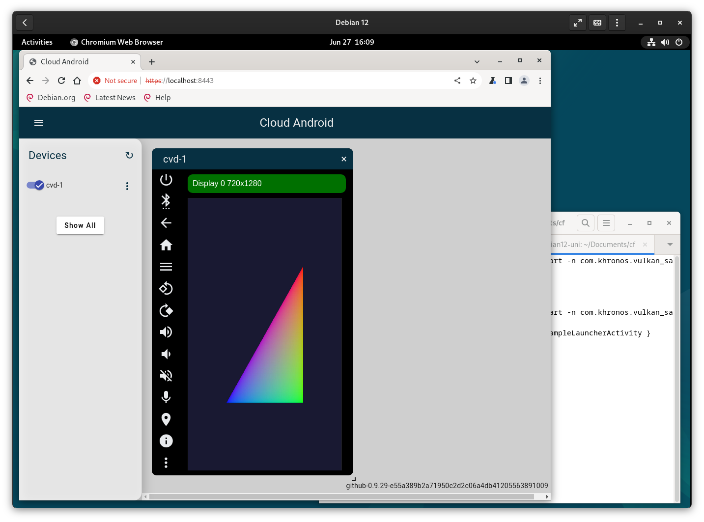 Android running lavapipe